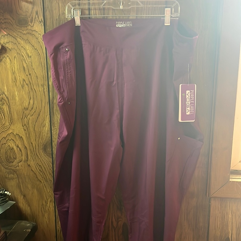 NWT Purple Label Yoga Wine Colored Tori Scrub Pant 3XL Petite